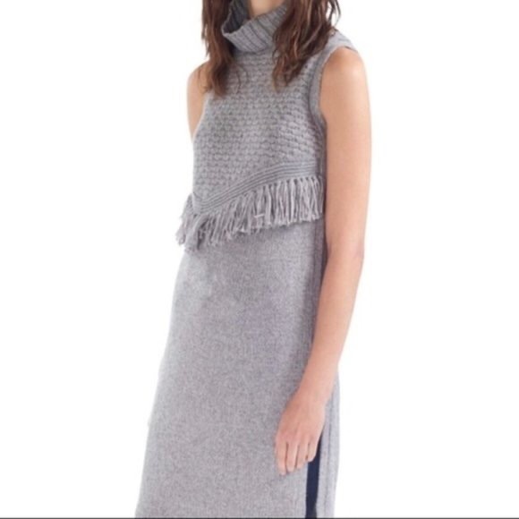 Anthropologie Nomad Morgan Carper Alpina fringe sweater knit tunic dress - Picture 4 of 10